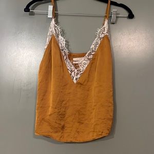 Mustard, lace tank top